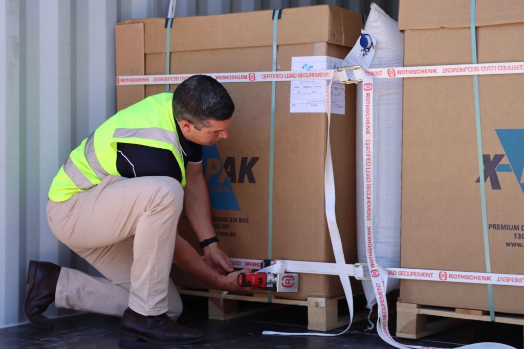 Load Restraints calculation of goods in a shipping container