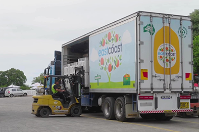 eastcoast beverages truck being loaded