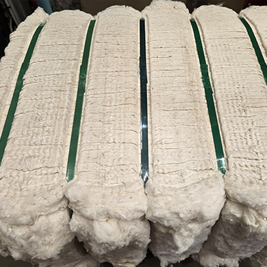 PET strapping applied to wool bales